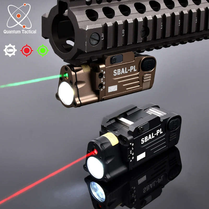 Tactical CNC SBAL-PL Laser Light Hunting Weapon Flashlight Red Green SBAL Laser Pistol Hanging Scout Light Constant & Strobe