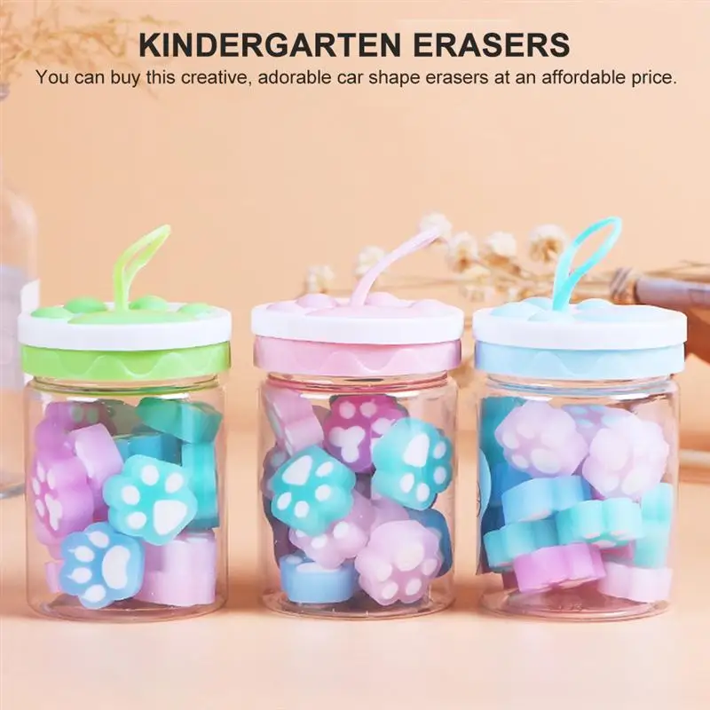 

1 box of Kindergarten Erasers School Pencil Erasers Students Stationery Lovely Erasers