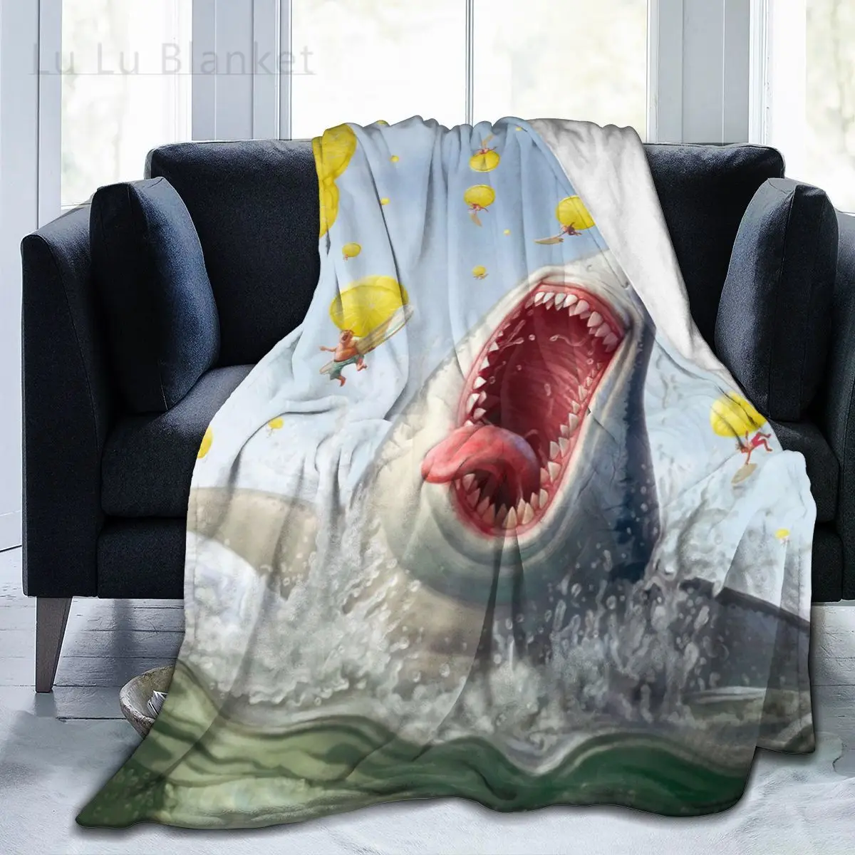 

Cute 3D Printing Flannel Blanket Sheet Bedding Soft Blanket Bed Cover Home Textile Decoration BlanketShark