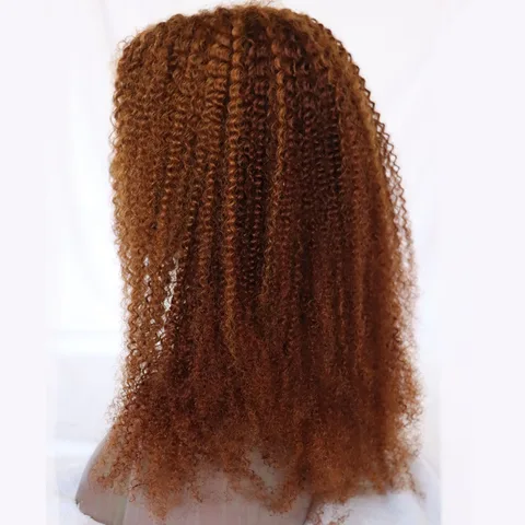 #30 блонд 3B 3C афро кудрявые натуральные Remy бразильские человеческие волосы парик для африканских черных женщин короткие длинные человеческие волосы парики