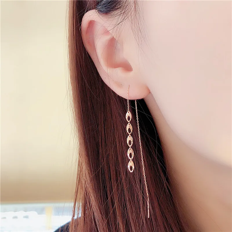 Женские серьги из розового золота 585 пробы с маленькими ракушками