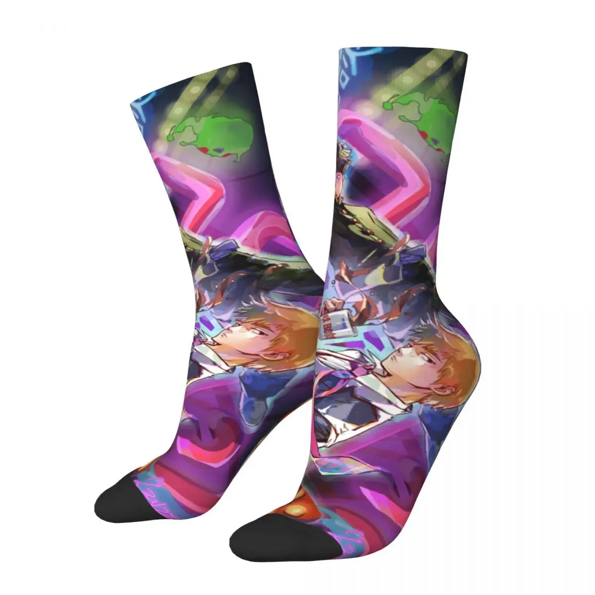 

Fashion Male Men Socks Casual Reigen Arataka Shigeo Sock Mob Psycho 100 Anime Sport Women Socks Spring Summer Autumn Winter