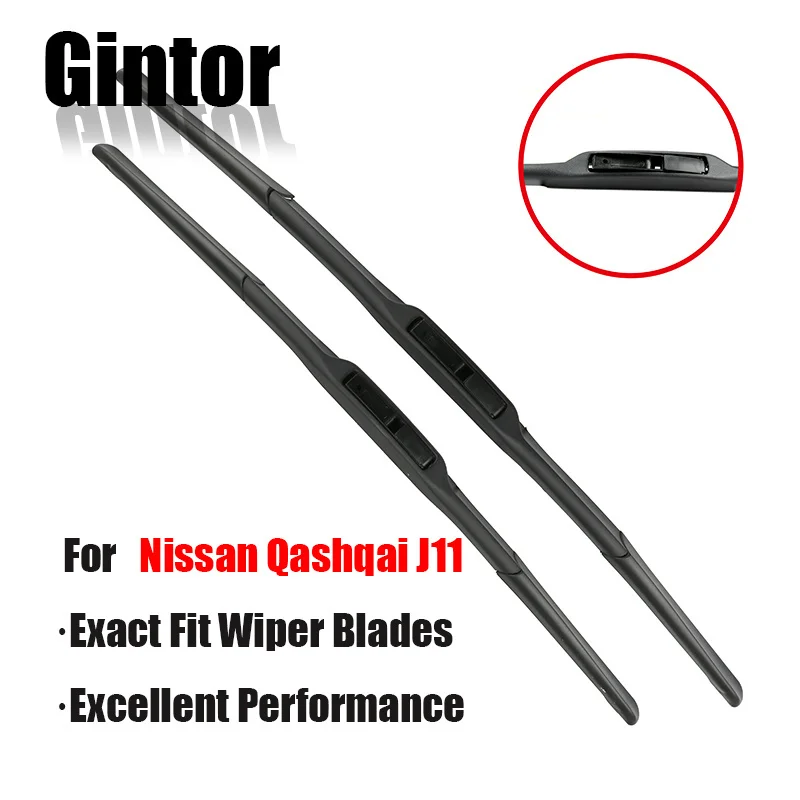 

Gintor AUTO Car Wiper LHD Front Wiper Blades For Nissan Qashqai J11 2013 - 2020 Windshield Windscreen Front Window 26"+16"