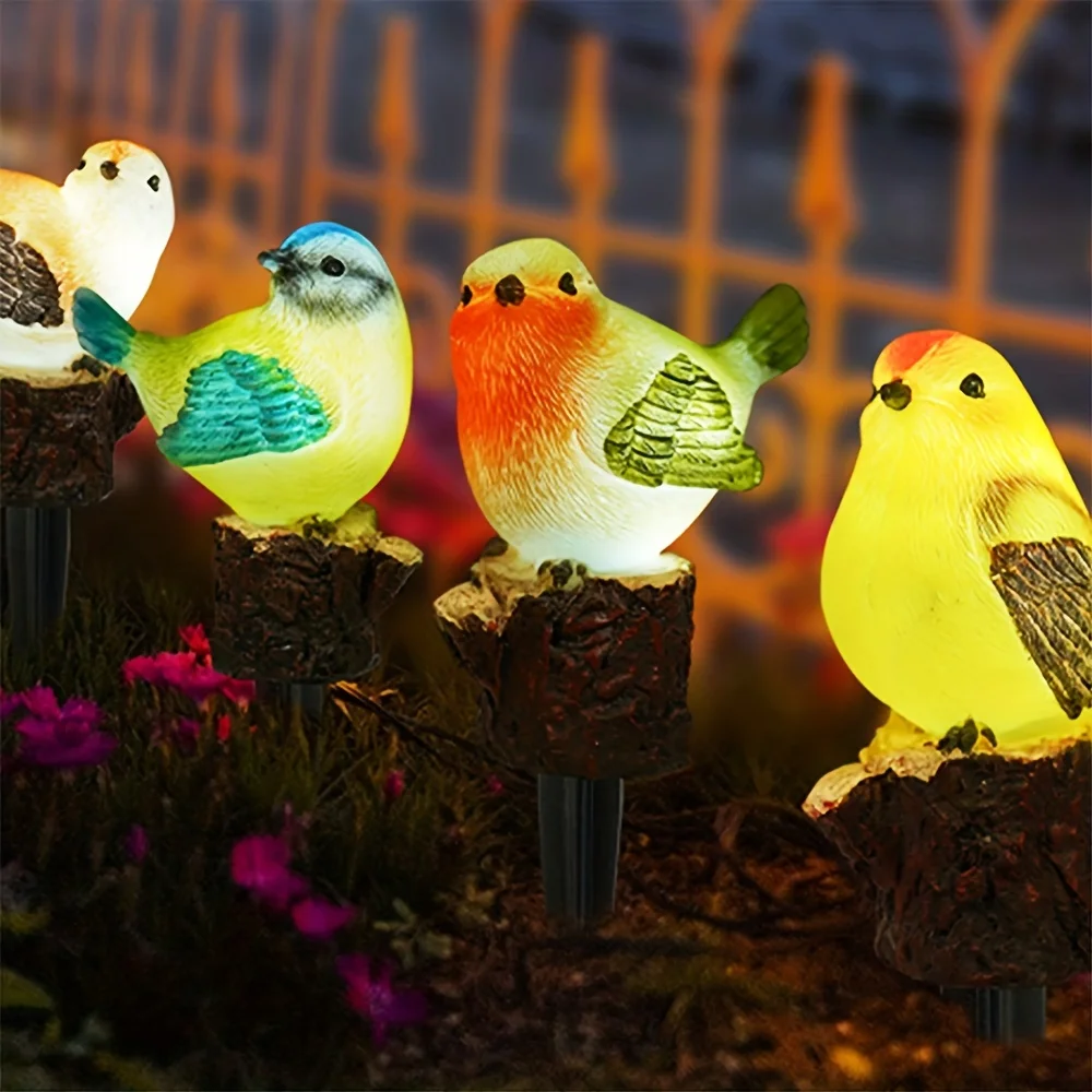 Птицы светятся. Гирлянда на солнечных батарейках птички.