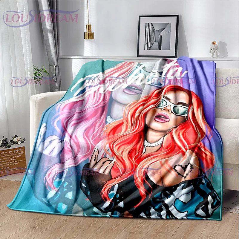

Karol G Blanket Personalized Warm Plush Cozy Home Girl Throw Blanket for Beding Comfortable Couch Lightweight Blanket