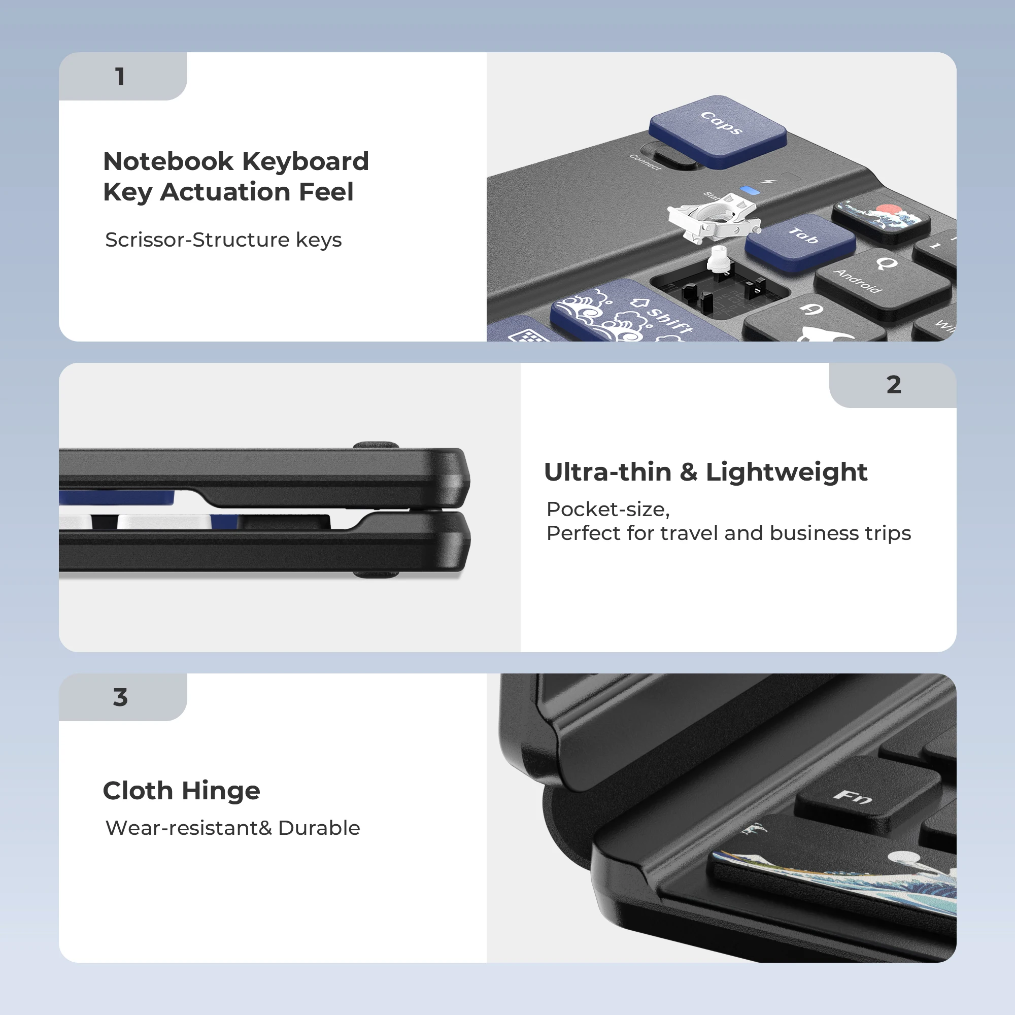 Привод клавиш клавиатуры Bluetooth для ноутбука XVX Ультратонкий и легкий дизайн