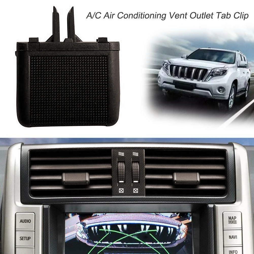 

1pc A/C Air Vent Outlet Tab Clip Fit For Toyota Land-Cruiser Prado FJ150 2010-2017 Black Plastic Air-conditioning Installation