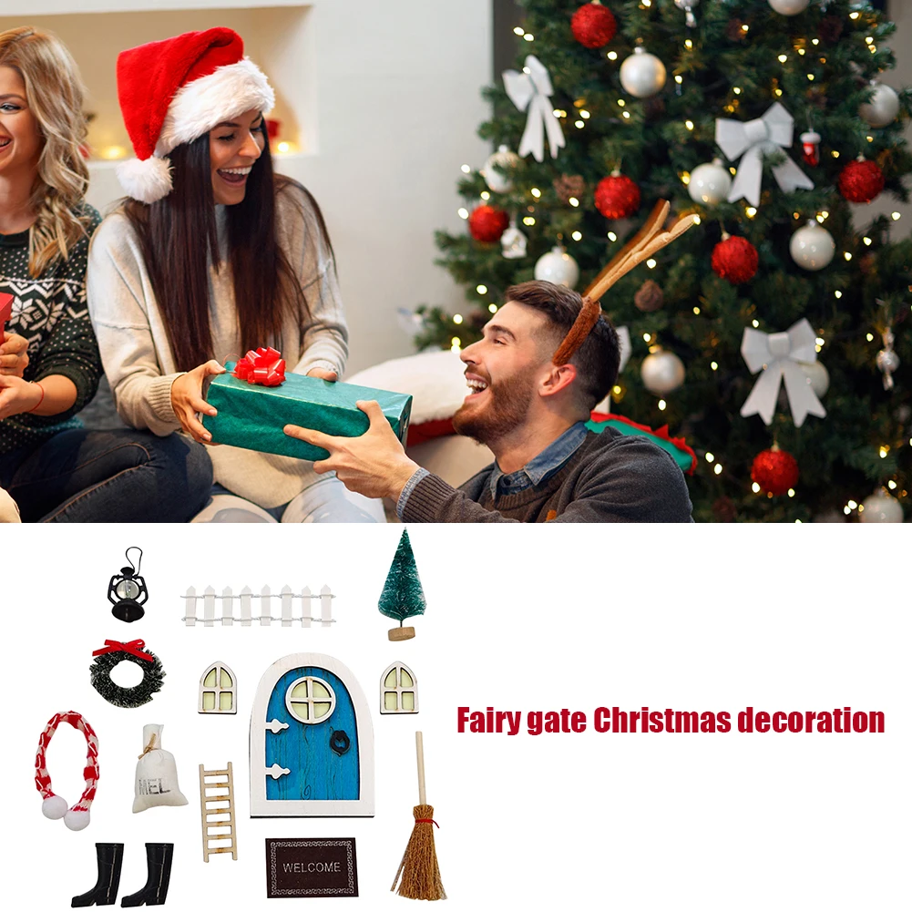 

Рождественская Милая миниатюрная сказочная декорация для окон и дверей