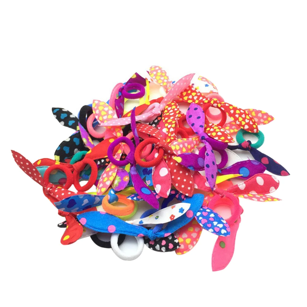 20 шт. повязки на голову с заячьими ушками эластичная веревка для волос завязки в
