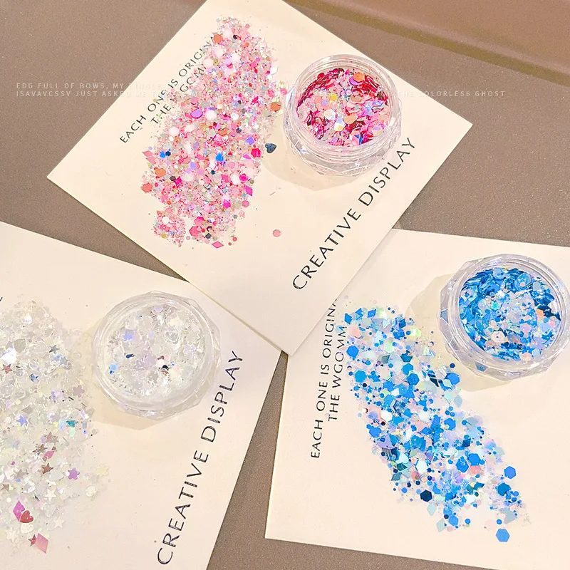 

1g/Box Laser Nail Glitter Sequin Gradient Mixed Nail Glitter Paillette Sparkly Flakes Slices Nails Art Decoratio DIY Accessories