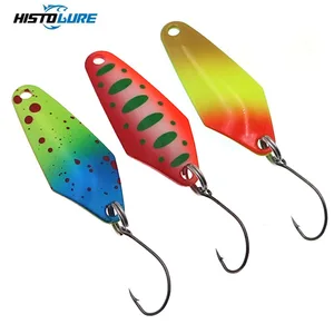 Рыболовная ложка HISTOLURE для форели с одним крючком, 2,3 г, литая металлическая ложка, Спиннер, приманка двухстороннего цвета