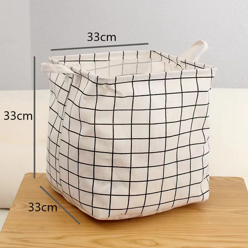 

Foldable Laundry Basket Kid'S Toy Storage Organizer Dirty Clothes Bucket Square Fabric Cotton Linen Basket For Sundries Blanket