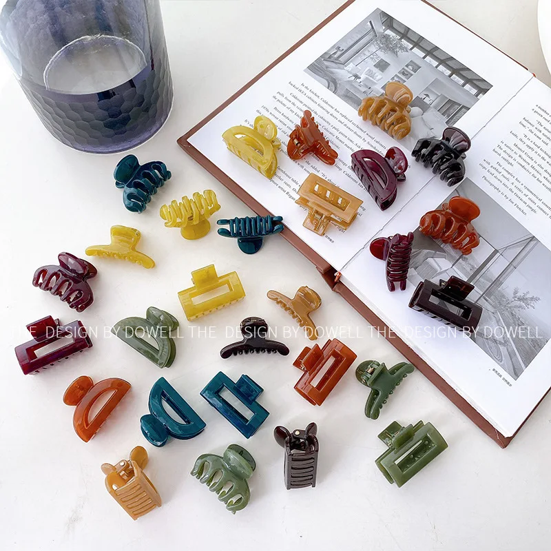 

Новые женские зажимы UXSL желеобразного цвета с мини-захватом, геометрические заколки для волос, милые декоративные заколки для волос, модные...