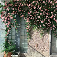 artificial flower ivy vine for outdoors lifelike rose camellia flower string hanging garland home garden party wedding decor