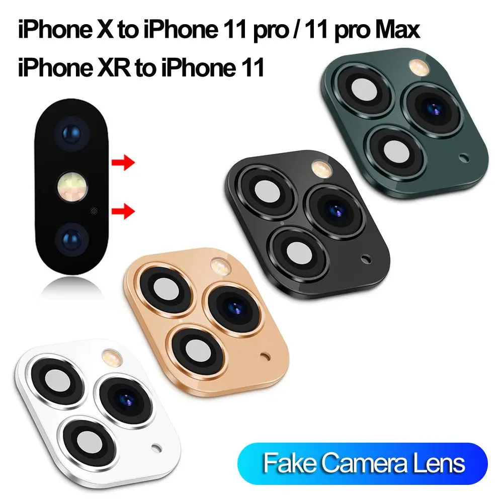 Support flash Screen Protector Fake Camera Lens Sticker Cover Case Seconds Change for iPhone XR X to iPhone 11 Pro Max