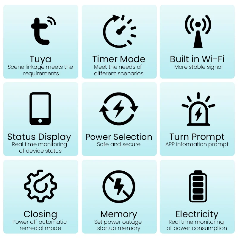 Фото Автоматический выключатель Tuya WiFi 2P 63A, электрическое количество, статистика, установка на рейку, дистанционное управление умным домом через приложение Smart Life №2