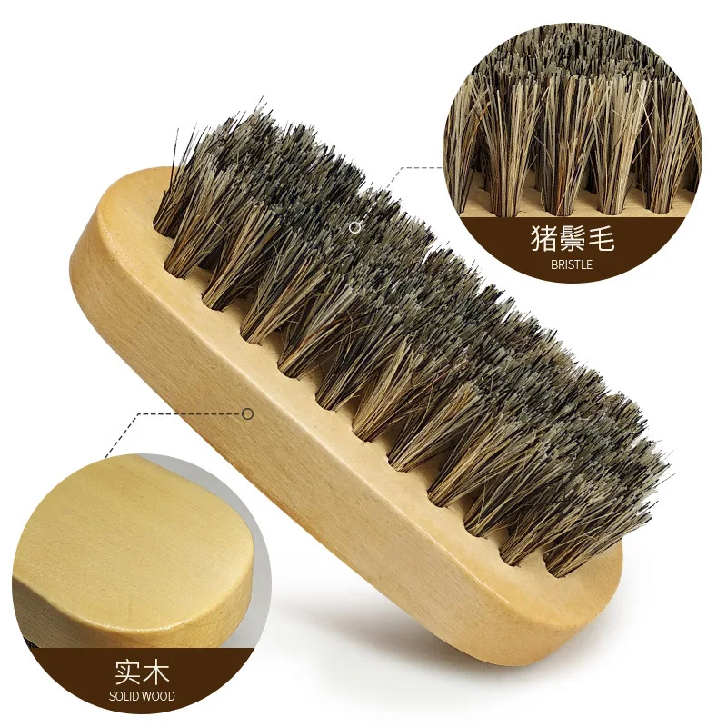 

Horsehair Shoe Shine Brushes Polish Bristles Boots Shoes Leather Care Cleaning Brush Suede Nubuck Boot Nubuck Boot Pig Bristles