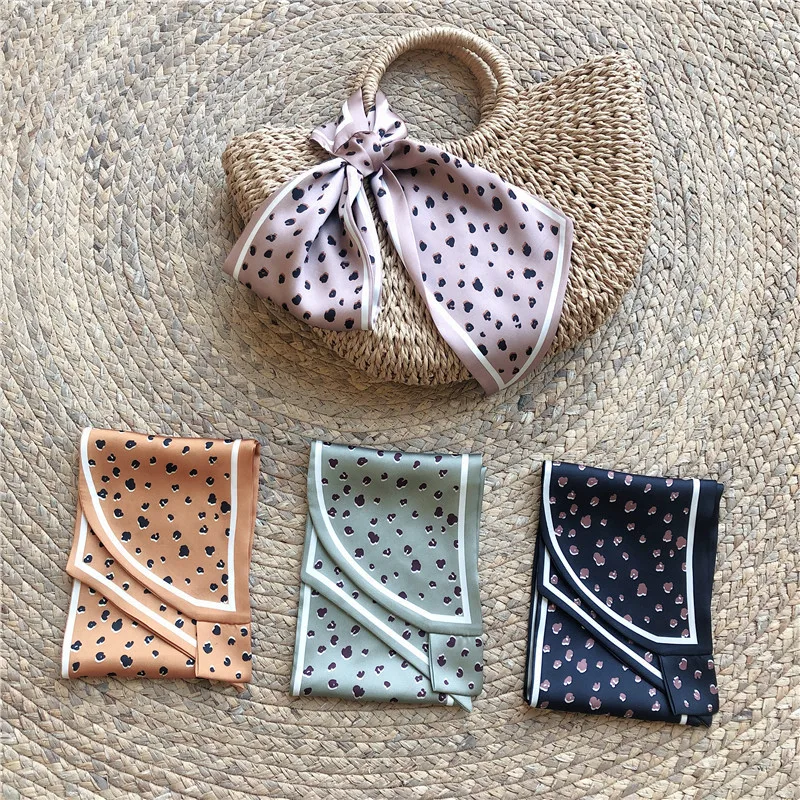 

Leopard Print Hairband Scarfs For Women Fashion Headband Satin Neck Scarves Ladies Long Skinny Kerchief Bag Scarf Female 15*70cm