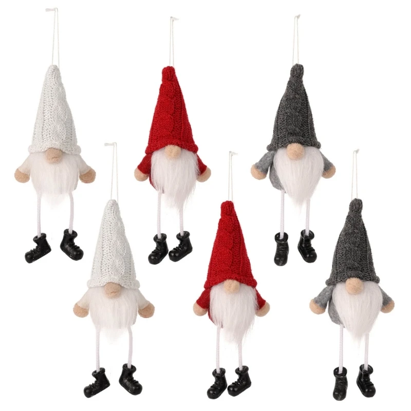 

Christmas Hanging Gnome 6pcs/set Knitted Hat Gnomes Ornament Supplies