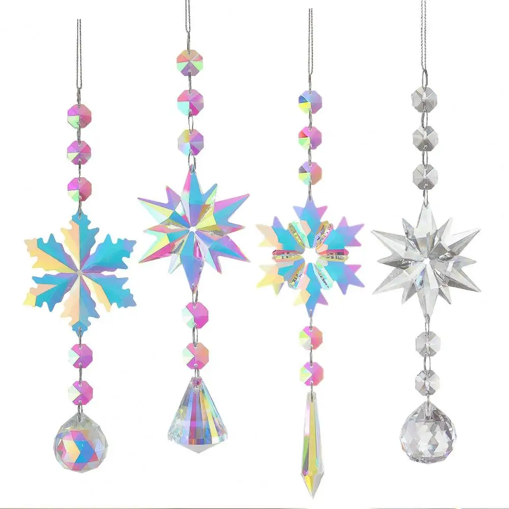 

Funny Hanging Ornament Eye-catching Hanging Decoration Transparent Colorful Faux Crystals Glass Pendants Decorate