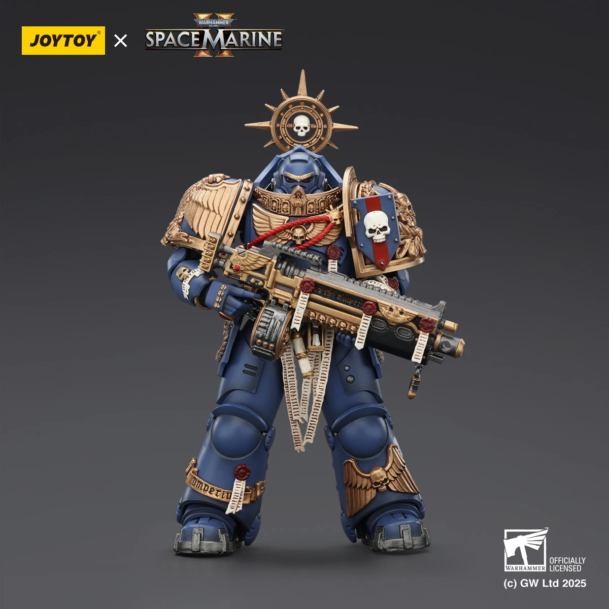 Фото Фигурка JOYTOY Warhammer 40K 1/18 Ultramarines Heavy Relic Primus Armor Artificer: Воин-артификер в броне Relic, модель для сборки, игрушка №5