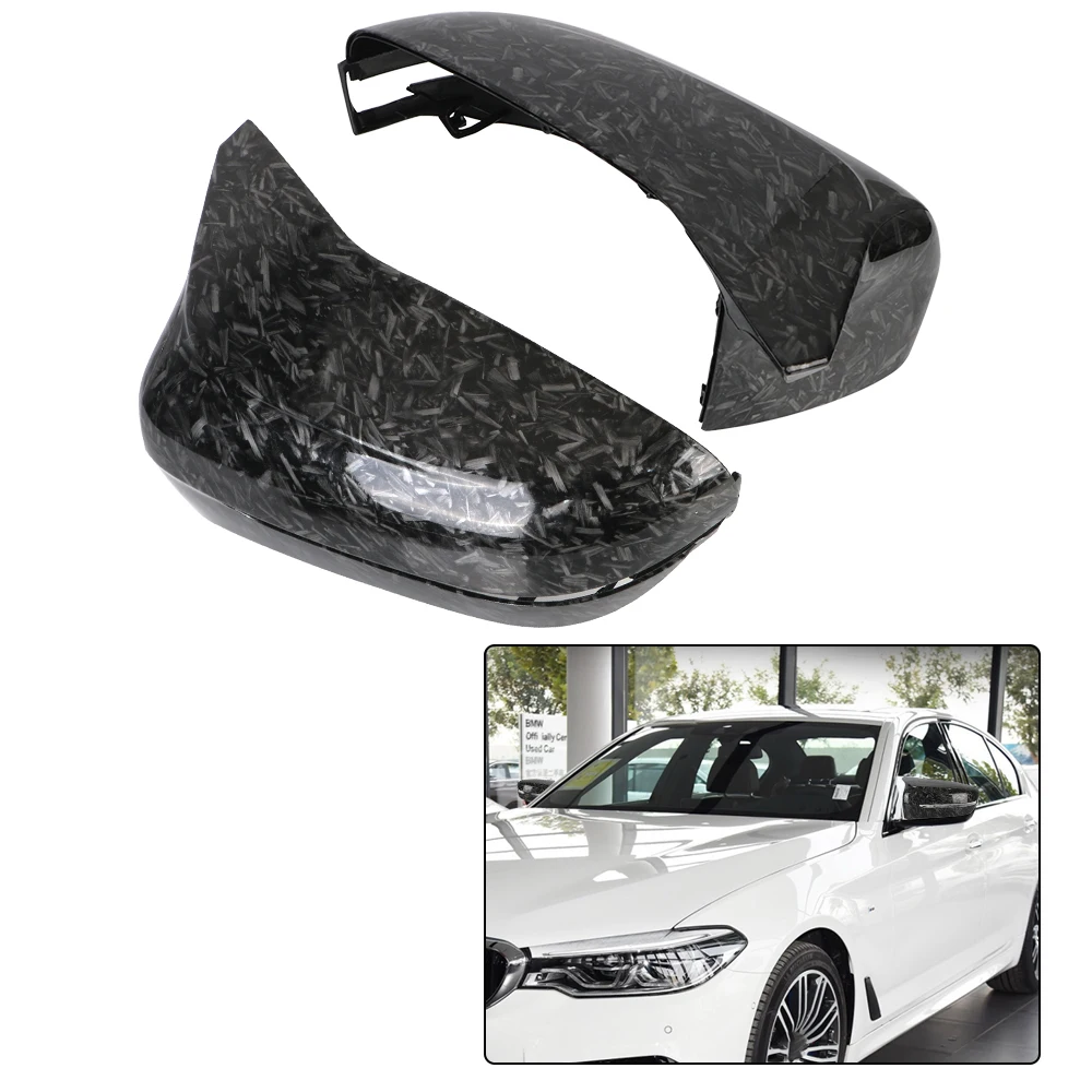 

For BMW 4 5 7 8 Series G11 G12 G30 G38 2016-2018 2 PCS Forged Pattern Wing Side Mirror Cap Side Rearview Mirror Cover Trim