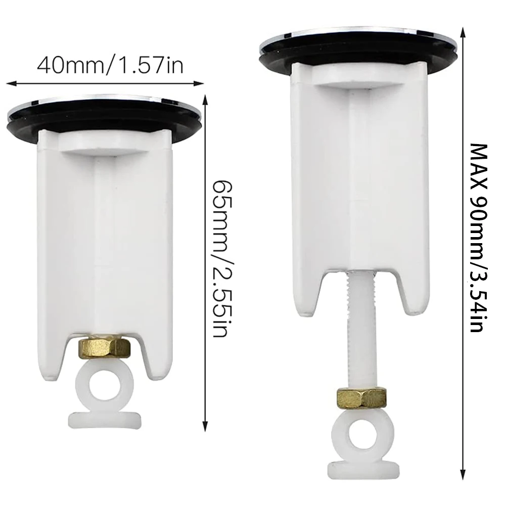 

1Pc Universal Sink Plug Bathroom 40mm White Plastic Body Brass Head Pop-Up Plug Replacement Drain Plug Stopper