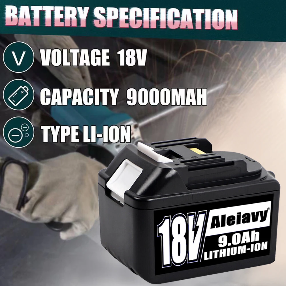 

Перезаряжаемый литий-ионный аккумулятор BL1860B 18 в 9000 мАч, Сменный аккумулятор для MAKITA BL1860B BL1880 BL1830 BL1850 BL1860B