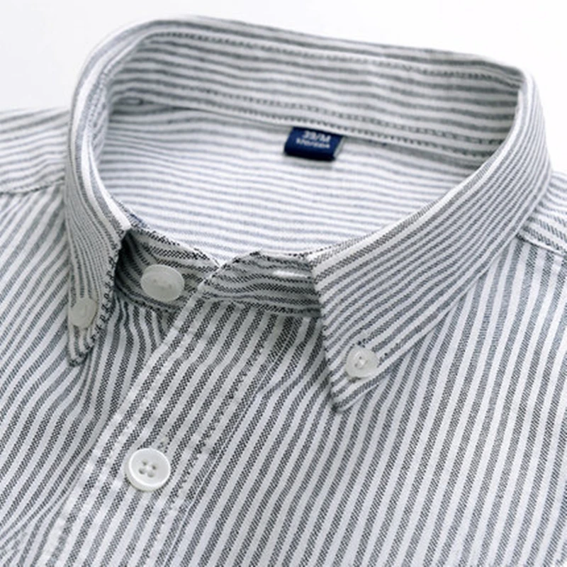 

Spring Men Long Sleeve Shirts Small Horse Cotton Vertical Masculina Camisa Casual Classic Style Stripe Shirt Ralph Top Clothes