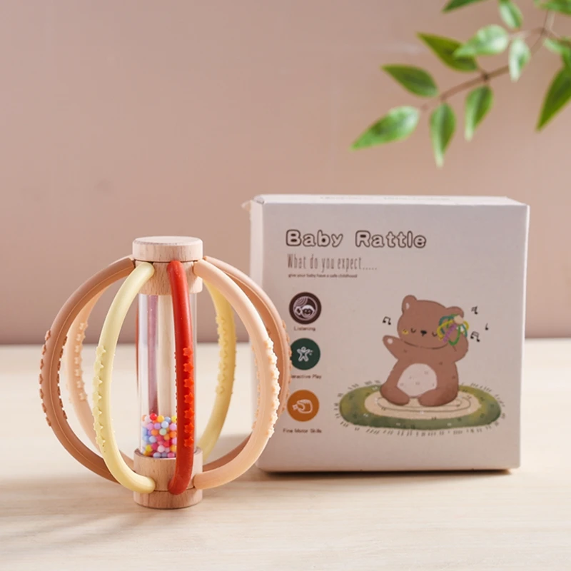 Силиконовый Прорезыватель для зубов с радужными песочными часами