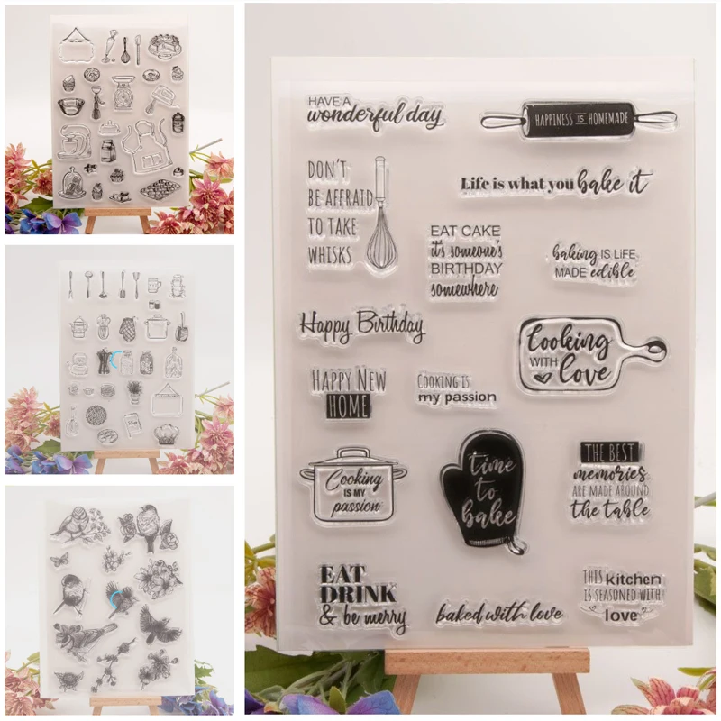 

14.5x20cm Clear Stamps Easter, Silicone Rubber Transparent Rubber Seal Stamps for Card Making DIY Scrapbooking Photo Album Decor