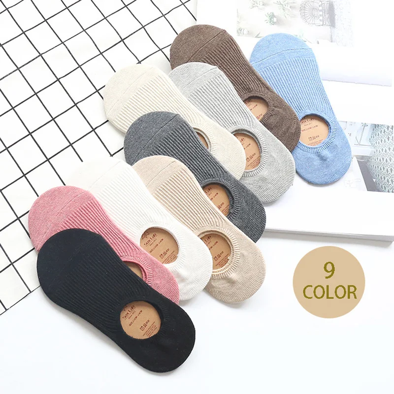9 Цвета летние дамы с зажимом медной проволоки скрытые носки-тапочки женские No Show