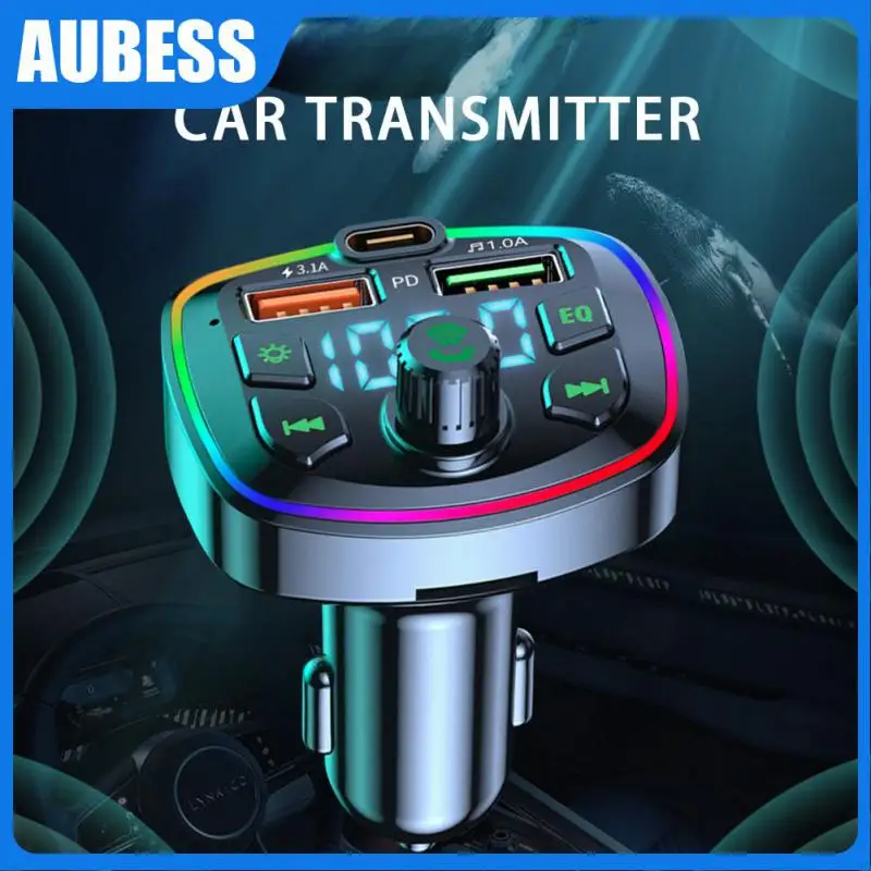 

Hands-free Cigarette Lighter Pd 18w Type-c Mp3 Music Player Dual Usb Car 5.0 Charger Fast Charging Car Accessories