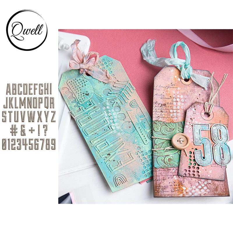 

QWELL A-Z Alphabets Metal Cutting Dies Set 0-9 Number Die Cut for DIY Craft Paper Cards Album Decor Making Template 2023 New