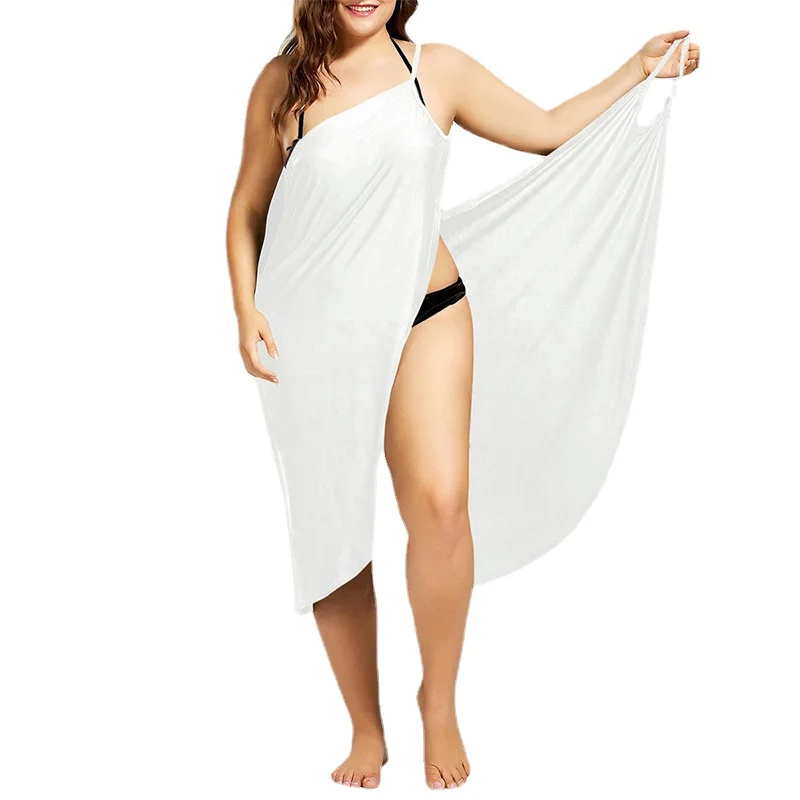 

coverup swimwear Beach Dress Women Summer Swimming Clothes Straps Backless Solid Color Casual Loose Bathing Suit Cover Ups