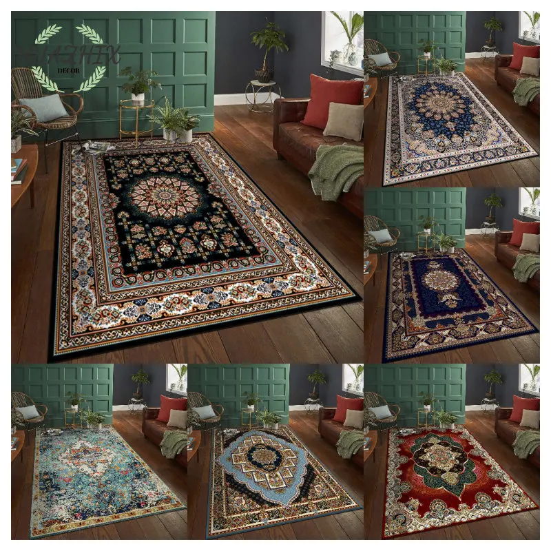 

Bohemia Carpet Living Room Rugs Decoration Bedroom Deluxe Anti-slip Floor Mats Large Area Lounge Rug Persian Carpets Washable