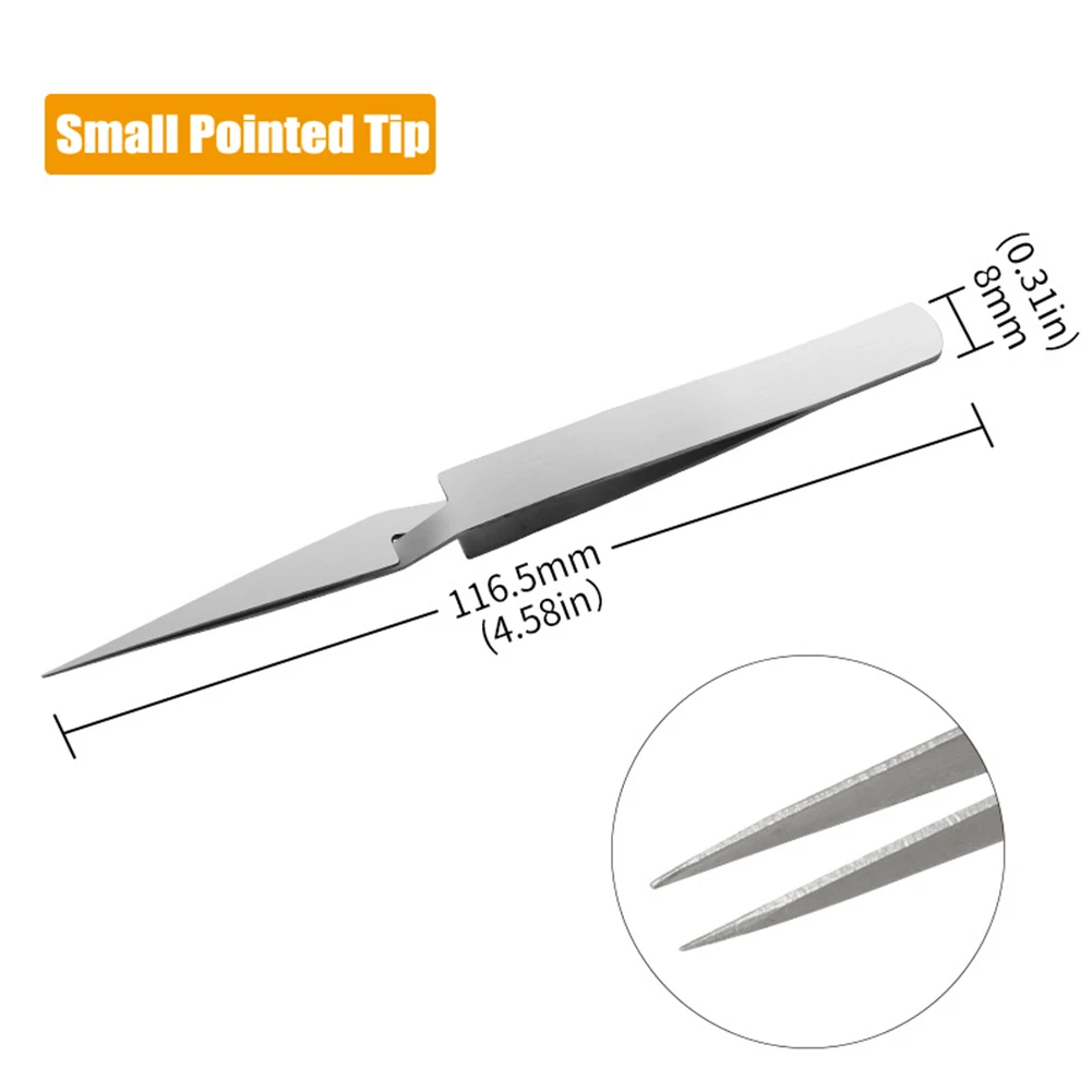 

Professional Stainless Steel Inverse Tweezers for Mobile Phone Maintenance and Small Parts Clipping with Labor saving Design