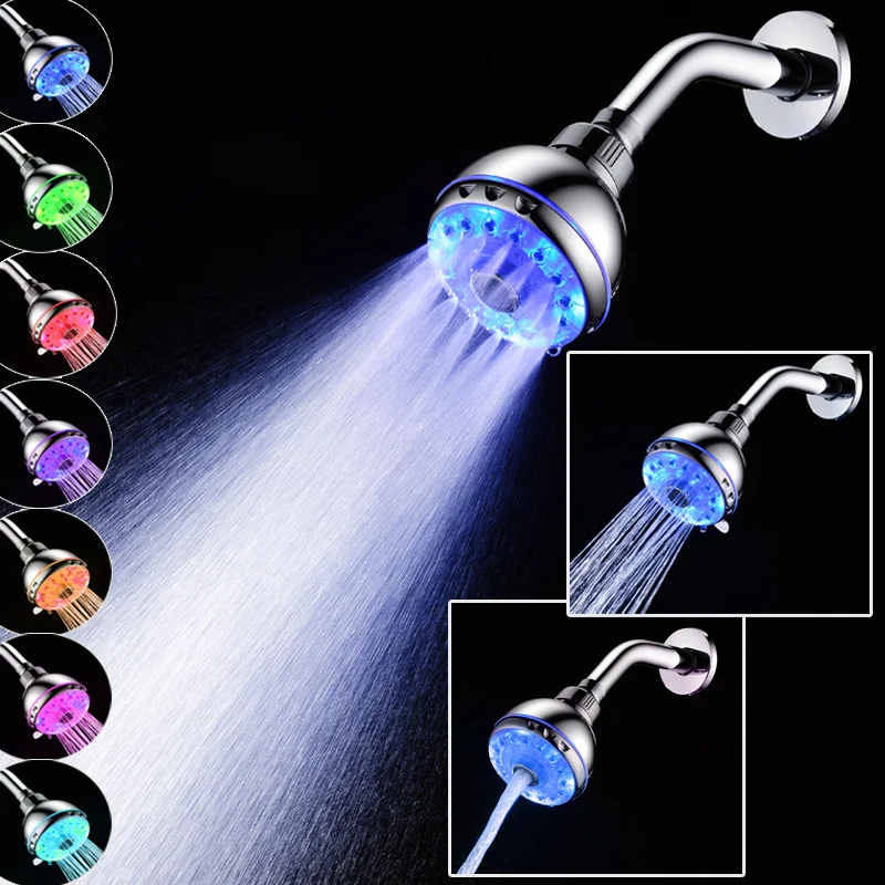 

360 Degree Rotatable Handheld LED Shower Head Water Temperature Controlled 7 Colors Automatically Color Changing Shower Head