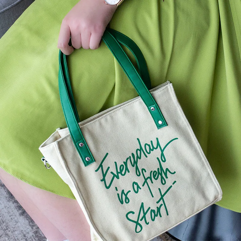 Large Capacity Women Canvas Tote Bag Solid Color Ladies Casual Handbag Shoulder Bag Large Capacity Cotton Reusable Shopping Bag