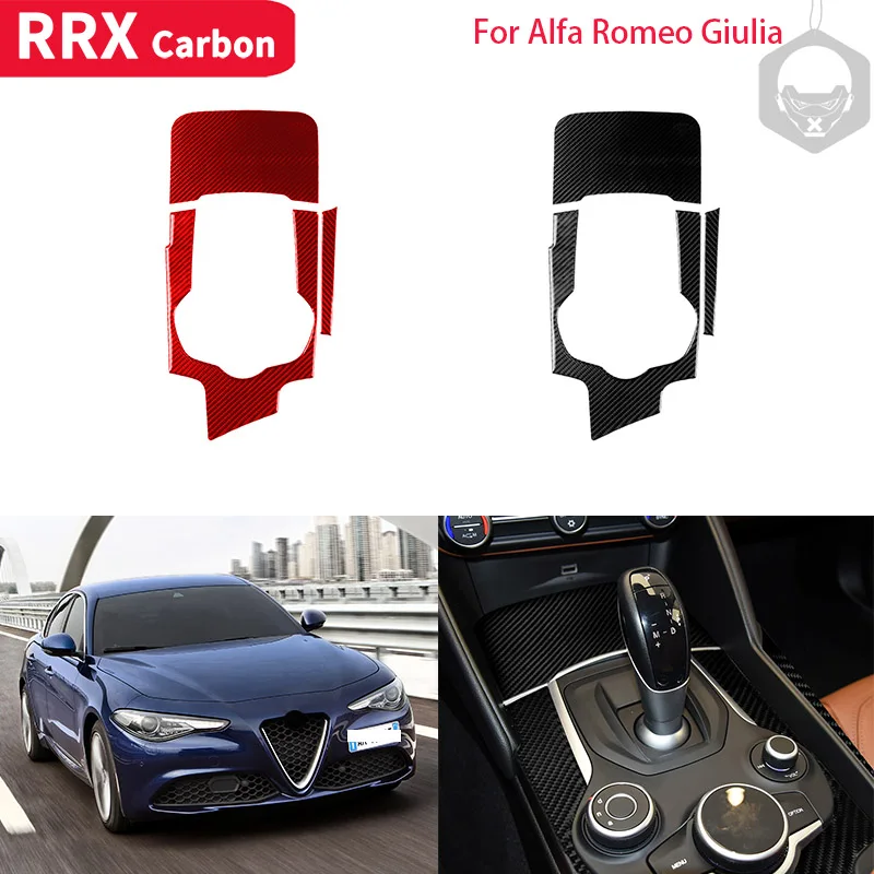 

Интерьеры RRX из углеродного волокна для Alfa Romeo Giulia 2017 2018 2019, панель переключения передач, крышка рамы, наклейки, автомобильные аксессуары