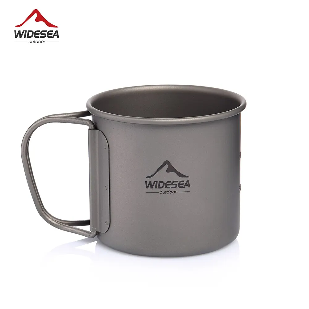 Widesea Camping Mug Titanium Cup Tourist Tableware Picnic Ut