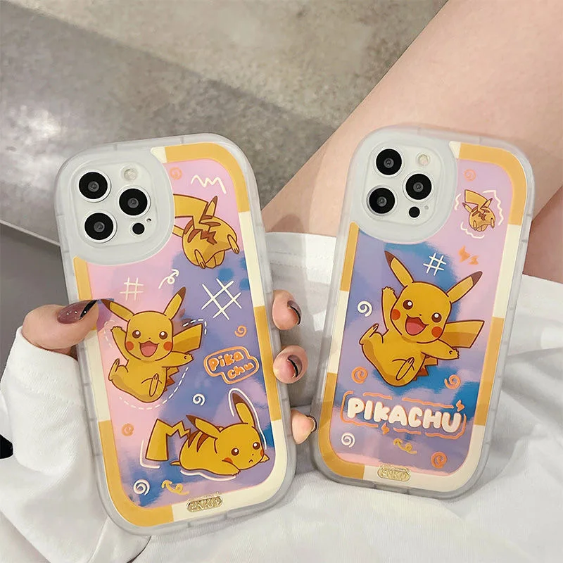 

Bandai Pokemon Pikachu Laser Phone Case For IPhone 13/13Pro/13Promax/13min/XSMAX/11/12Pro/12mini Phone Couple Case Cover