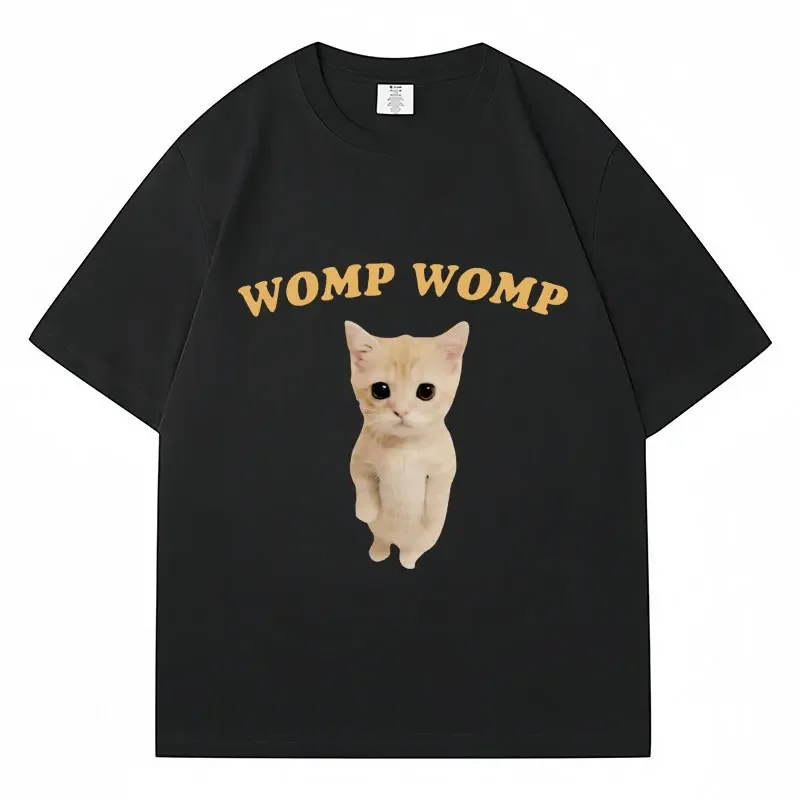 Футболка Womp с забавным принтом El Gato грустным плачом кошкой мужская и женская мода