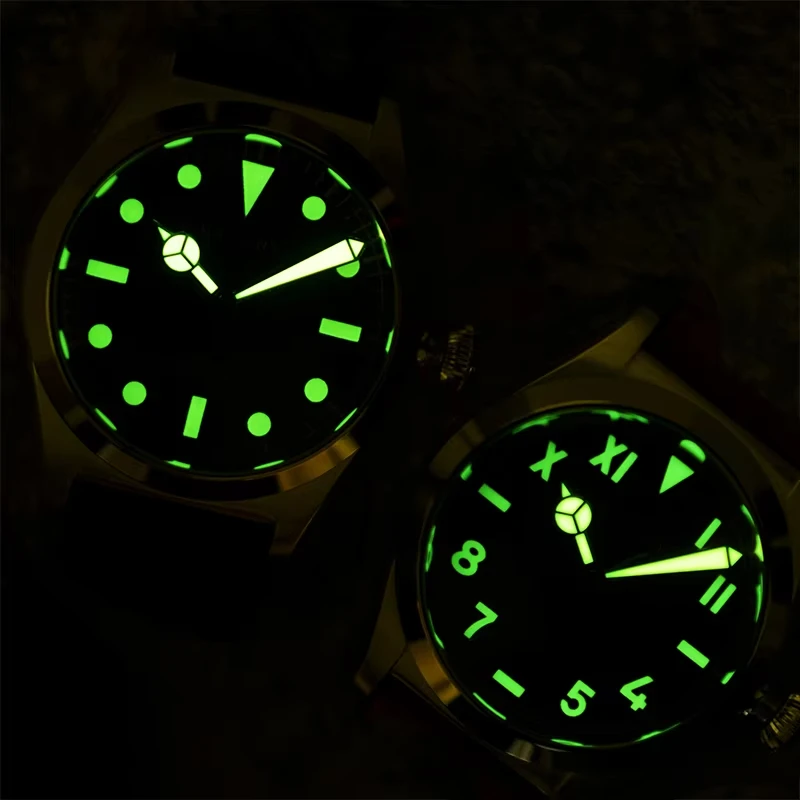 Baltany Ретро часы Bubbleback S4029 Роскошные Benz с кожаными сапфировыми стрелками OVETTO NH38