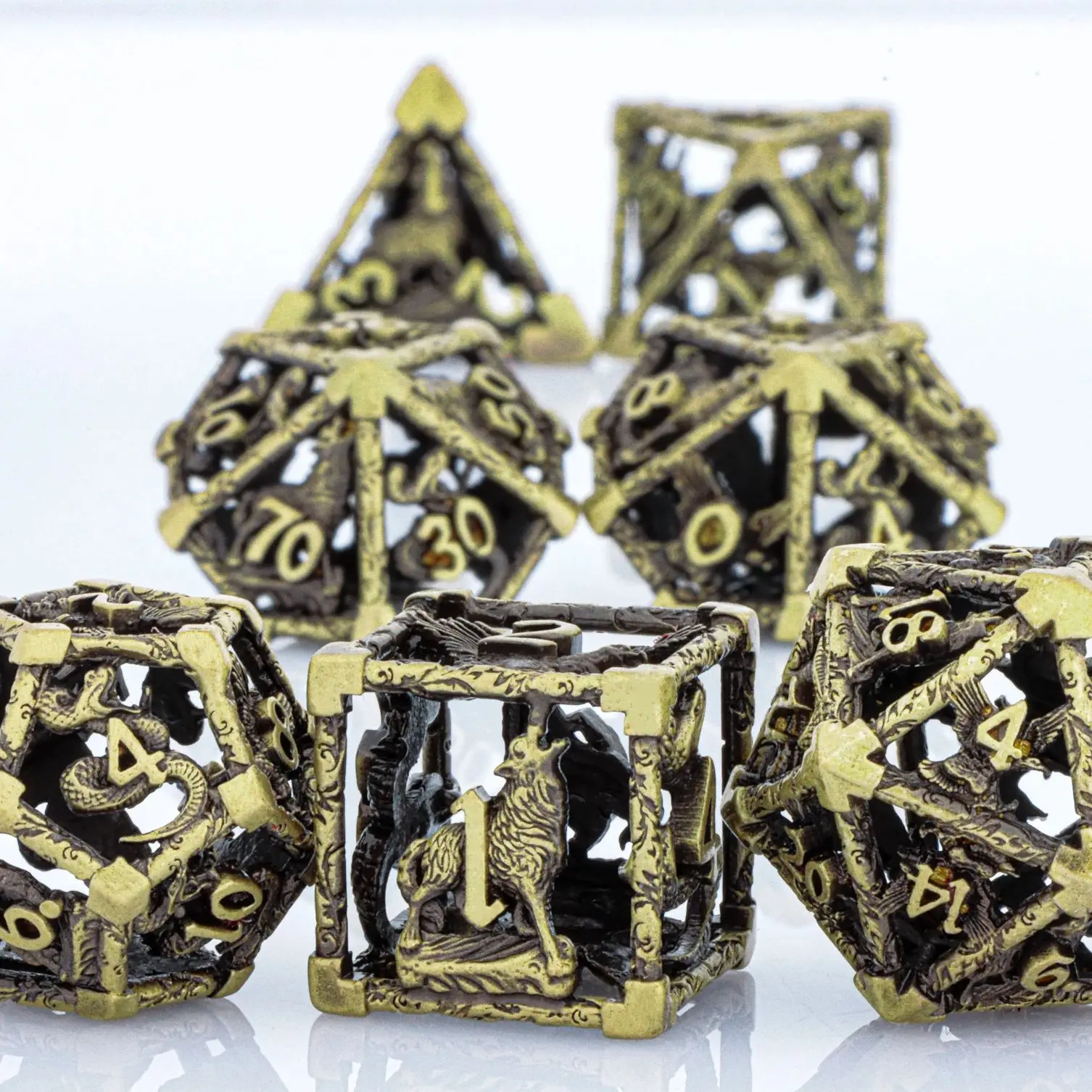 D и Орел волк змеевидный Металлический Набор игральных костей полигедрические
