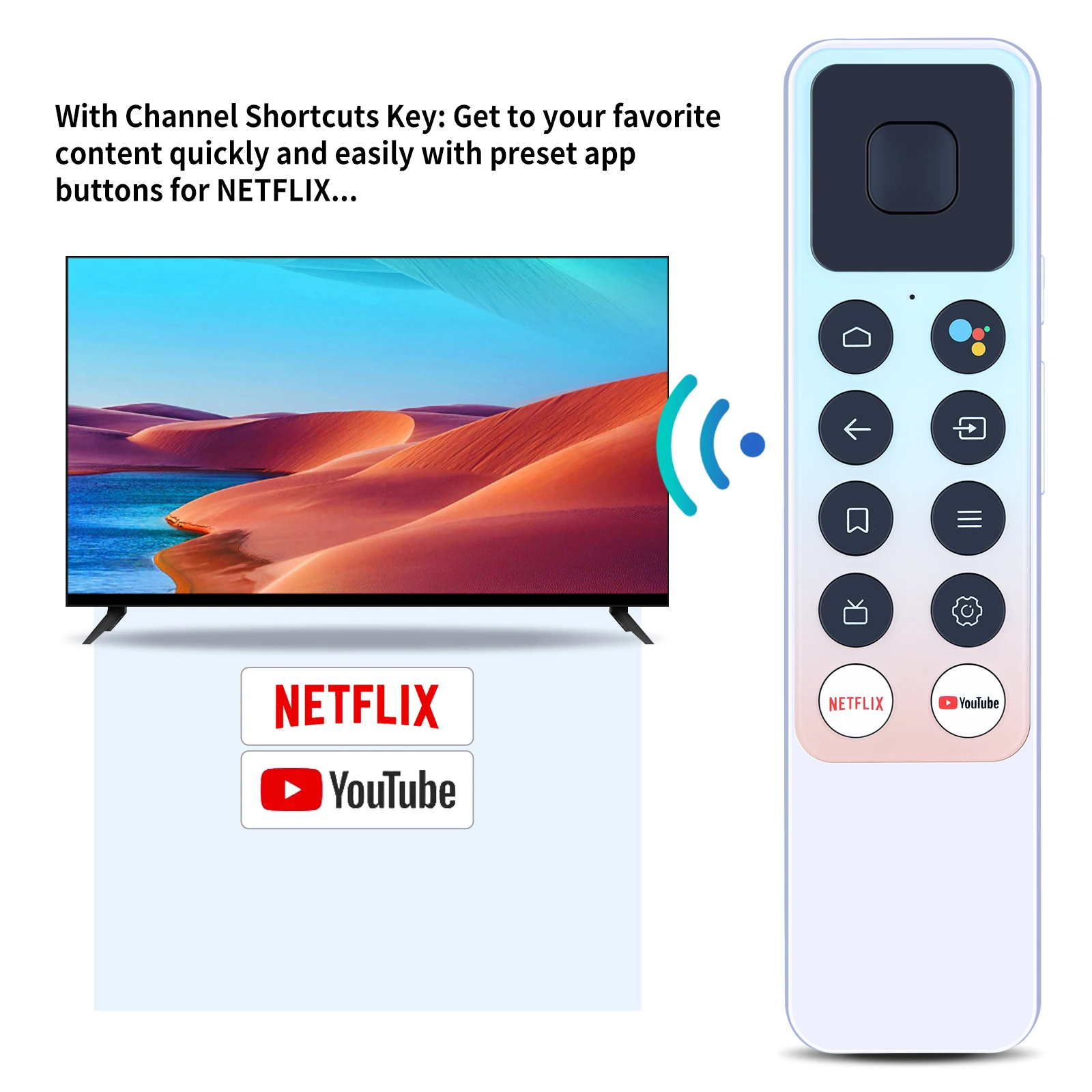 Пульт дистанционного управления для SHIVAKI Smart TV с Google Assistant Netflix YouTube