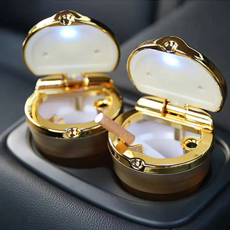 

Car Ashtray with LED Light Cigarette Smoke Travel Remover Ash Cylinder Car Smokeless Smoke Cup Holder Auto Accessories