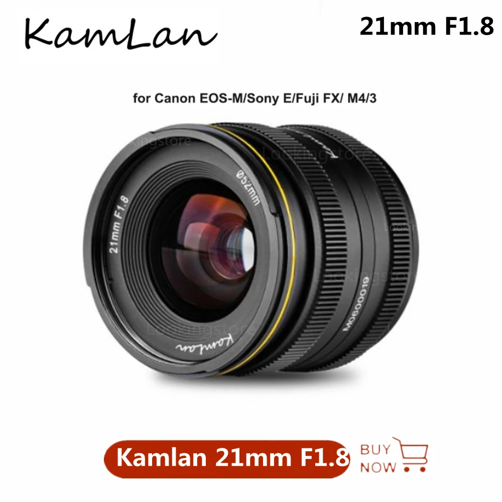 

Объектив камеры Kamlan 21 мм F1.8 APS-C с ручной фокусировкой, основной объектив Fujifilm FX M4/3, беззеркальная камера Canon EOS-M Sony E Fuji X