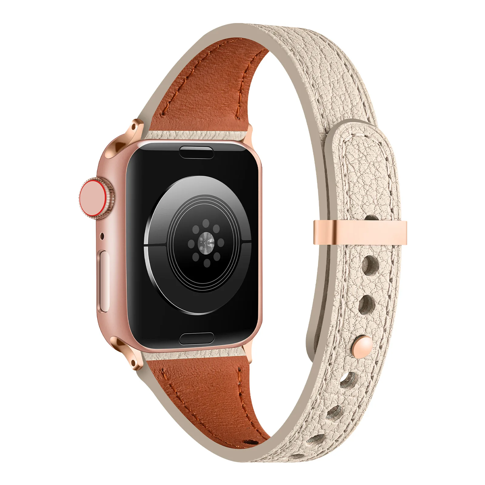 Genuine Sheepskin Strap for Apple Watch Band 41mm 45mm 40mm 44mm 49mm Slim Leather Women Bracelet iWatch Series 8 7 6 5 se Ultra