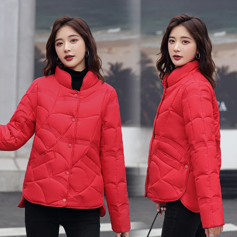

2022 New Winter Stand Collar Cotton-padded Coat Women kt006